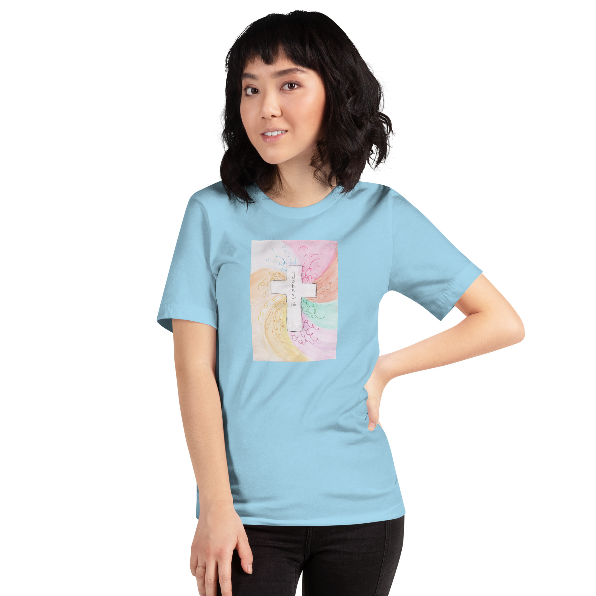 Unisex Staple T Shirt Ocean Blue Front 6aade3533fa90.jpg