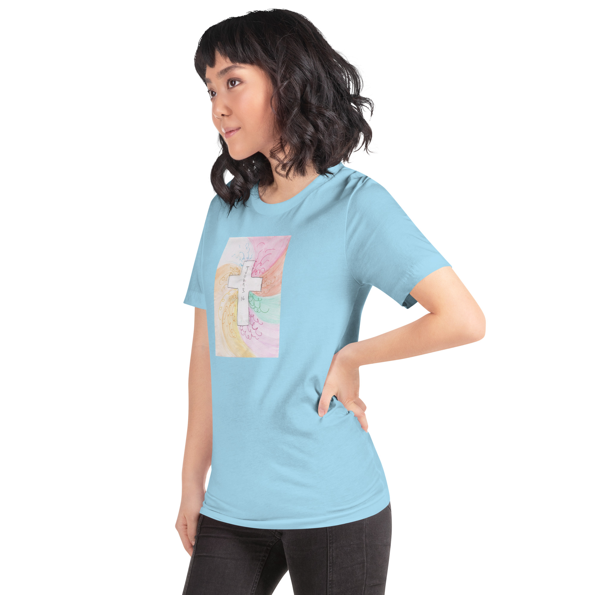 Unisex Staple T Shirt Ocean Blue Left Front 6aade35341e8f.jpg