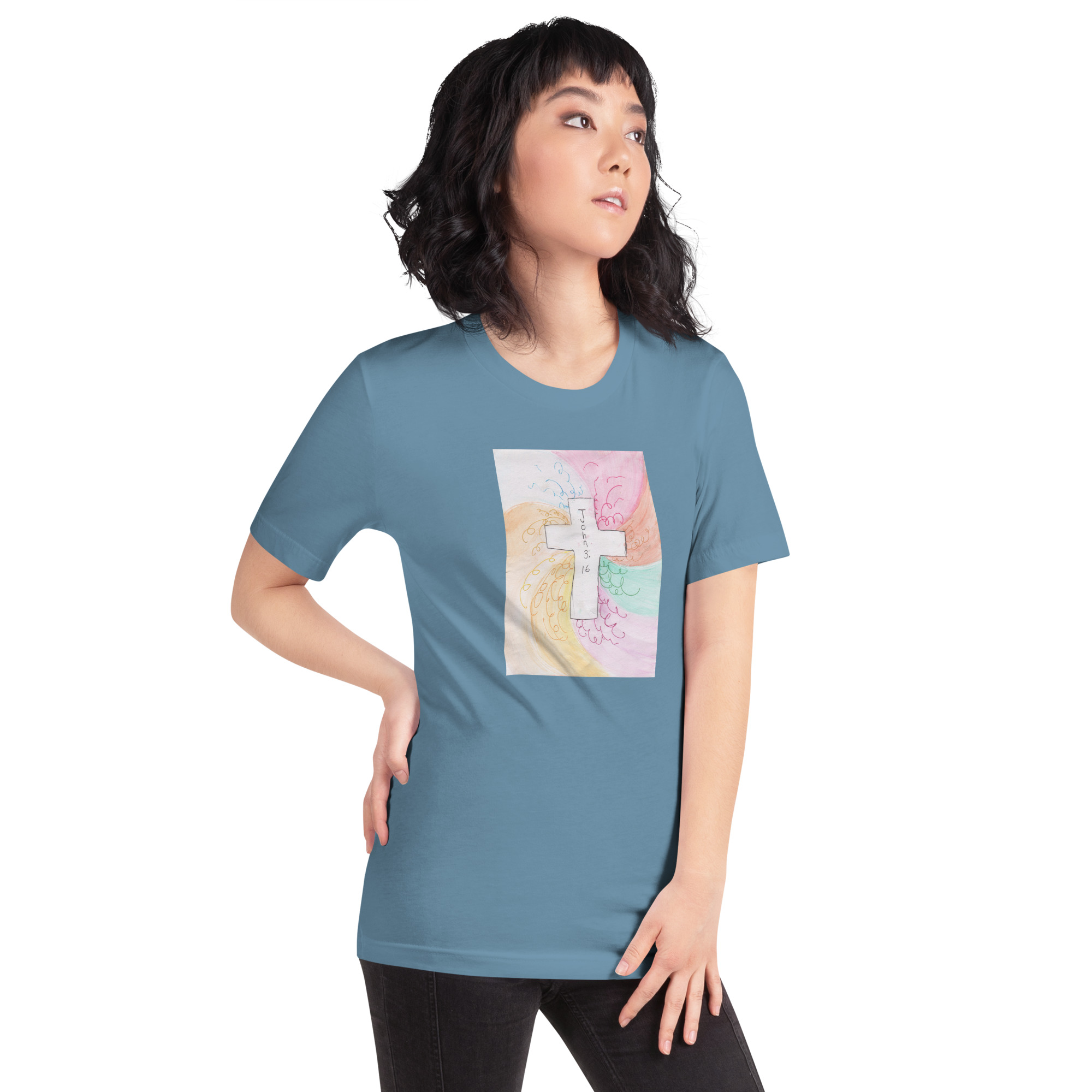 Unisex Staple T Shirt Steel Blue Right Front 6aade353435be.jpg