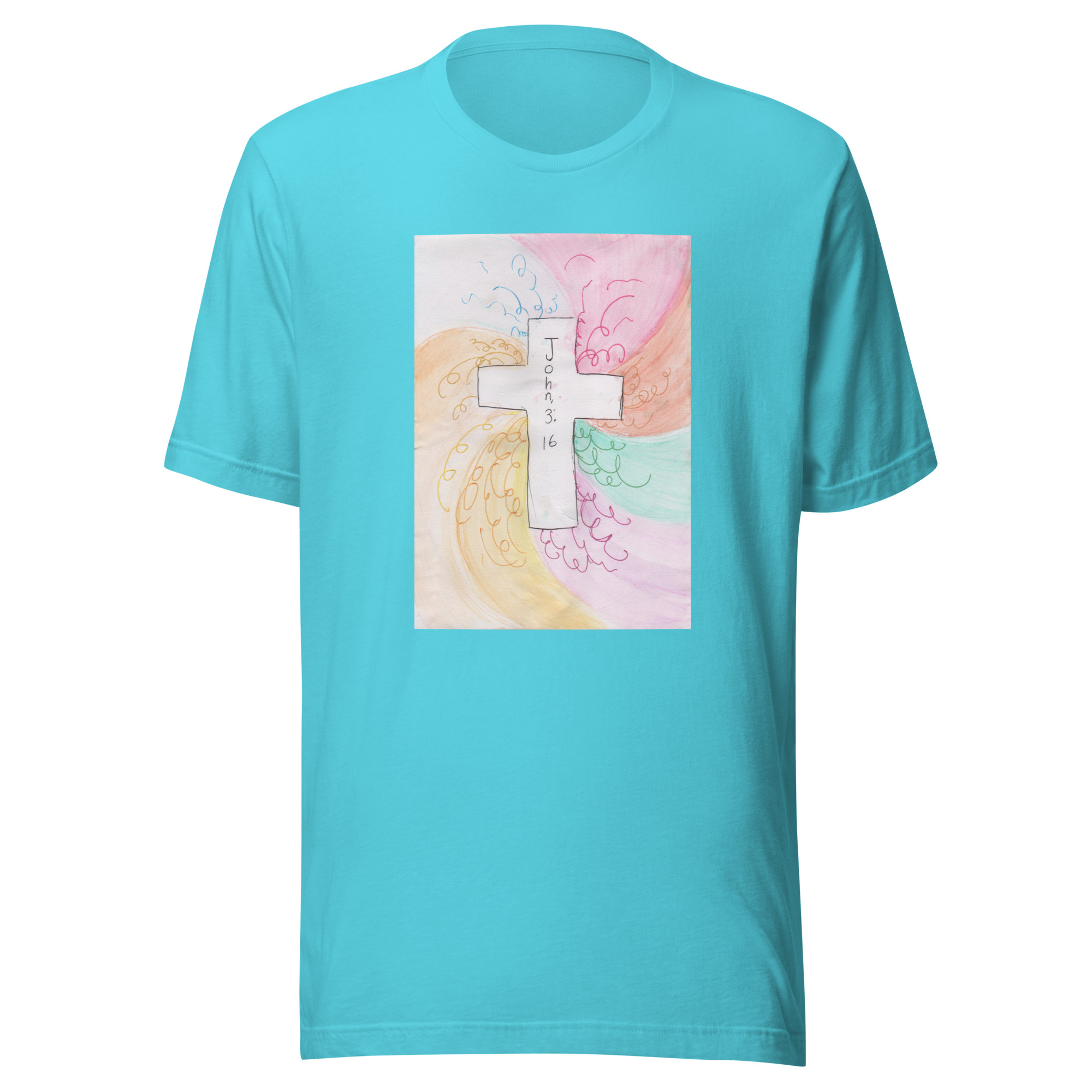 Unisex Staple T Shirt Turquoise Front 6aade3534426c 1.jpg