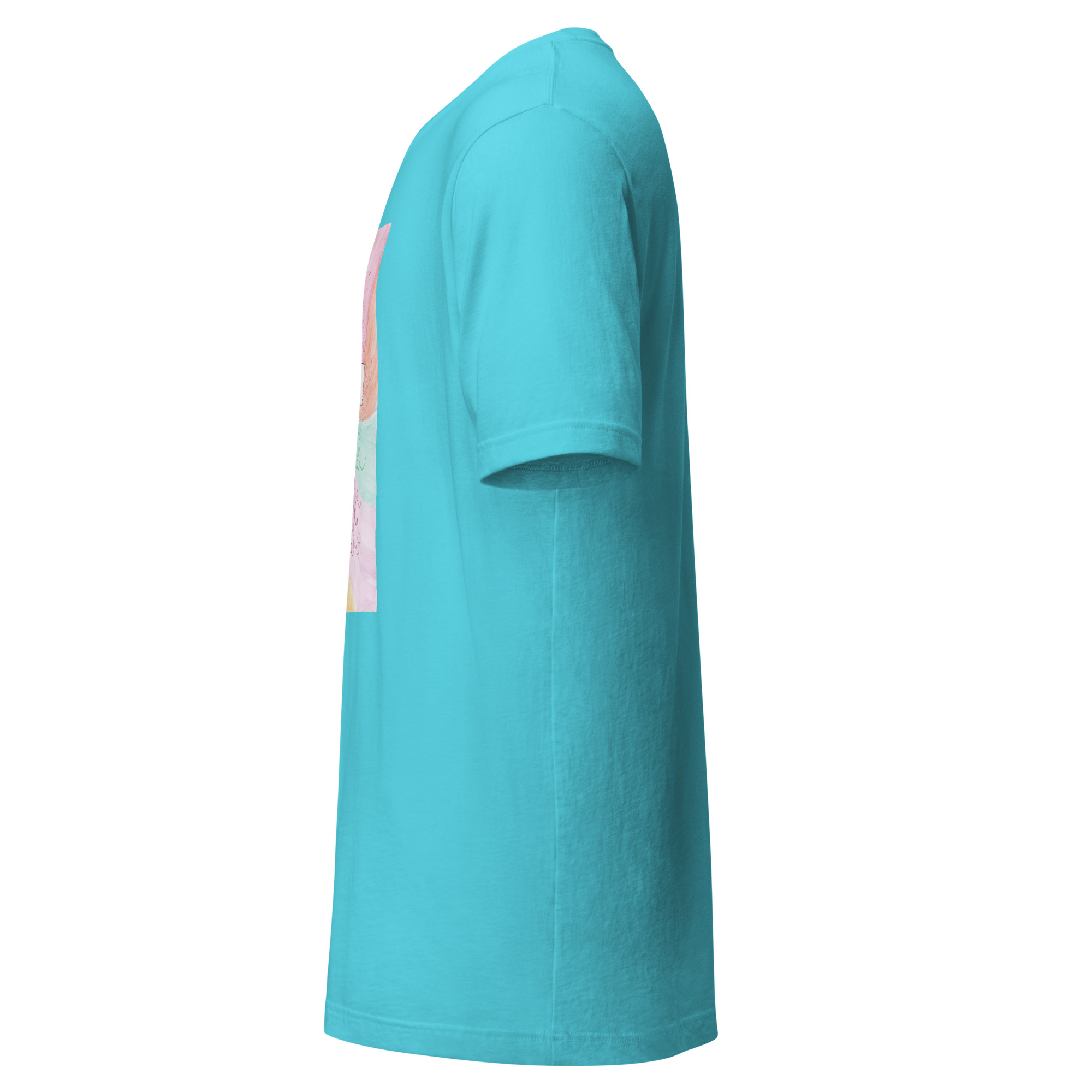 Unisex Staple T Shirt Turquoise Left 6aade35345e19.jpg