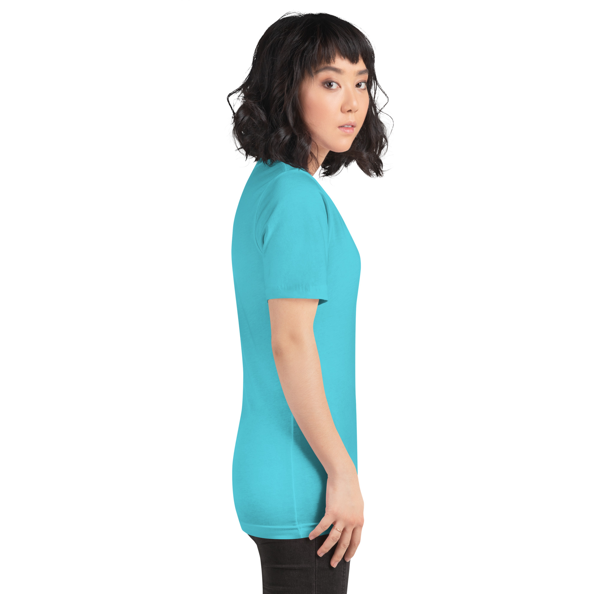 Unisex Staple T Shirt Turquoise Right 6aade35342ab9.jpg